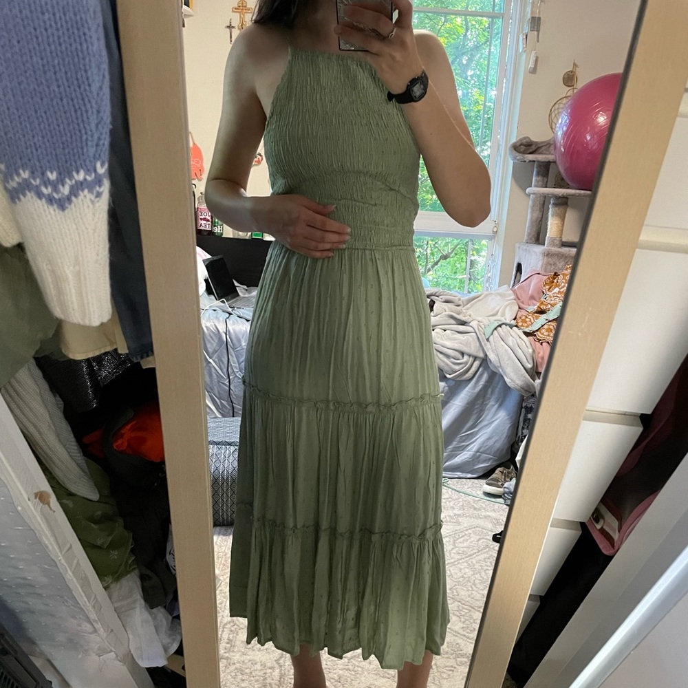 Green bohemian dress
